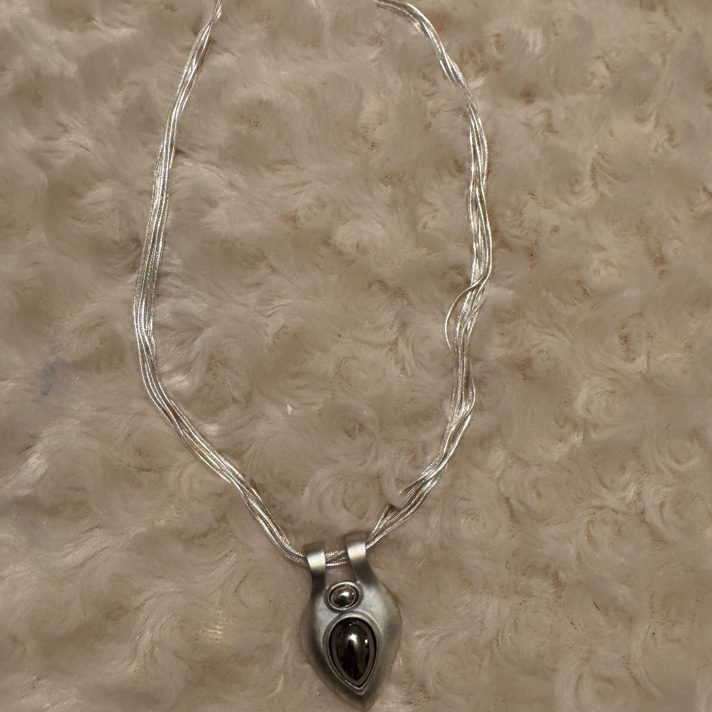 NWT CHICO'S SIGNED MODERNIST PENDANT "SPIRIT"  6 STRAND NECKLACE